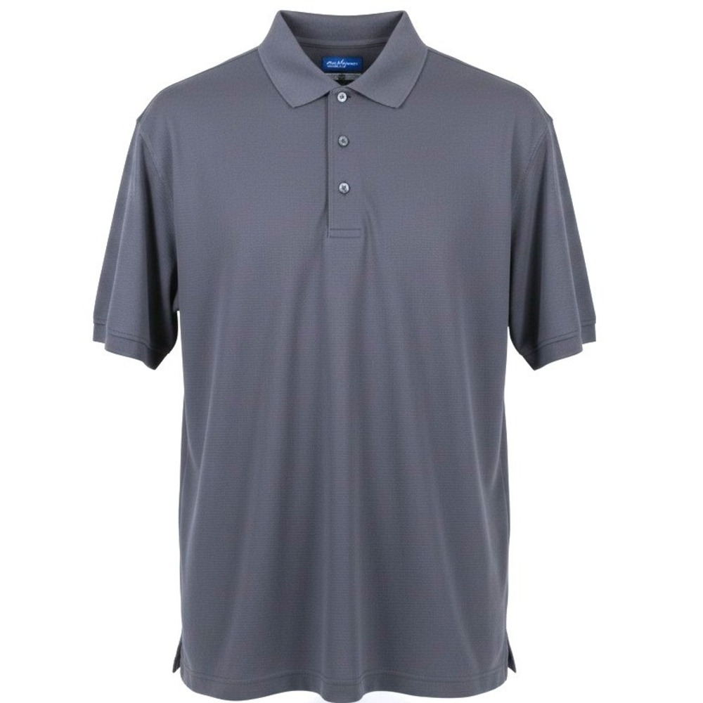 Ben Hogan Size M Performance Mens Polo Shirt Charcoal Grey Textured Short Sleeve